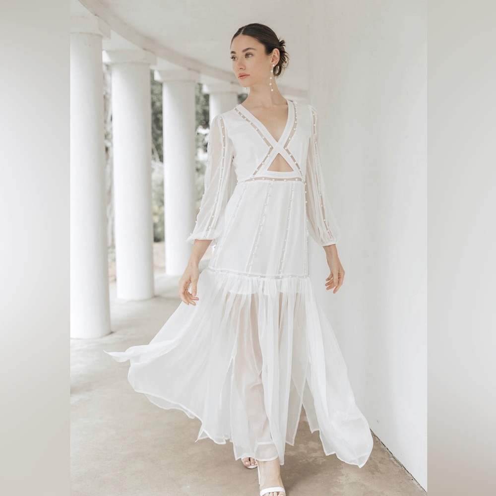 HILTON CUT-OUT DRESS - WHITE
